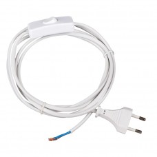 Καλώδιο Τροφοδοσίας με Διακόπτη Διπολικό 2x0.75mm 2m Λευκό ZKSTKW